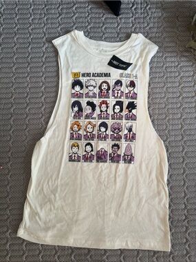 Hot Topic White My Hero Academia Class 1-A Character Grid Muscle Tee